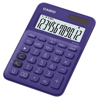 Casio Kalkulačka MS 20 UC PL, fialová, dvanáctimístná, duální napájení