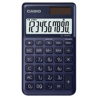 Casio Kalkulačka SL 1000 SC NY, modrá, desetimístná, duální napájení