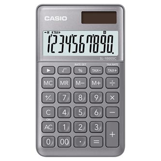 Casio Kalkulačka SL 1000 SC BU, stříbrná, desetimístná, duální napájení