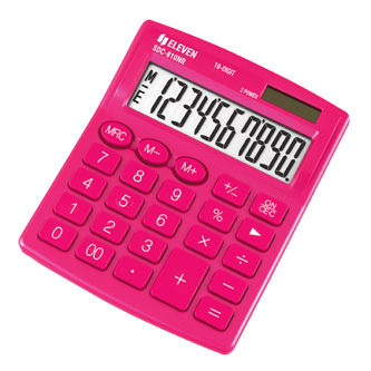 Eleven kalkulačka SDC810NRPKE, růžová, stolní, desetimístná, duální na, pájení