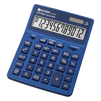 Eleven kalkulačka SDC444XRNVE, modrá, stolní, dvanáctimístná, duální n, apájení