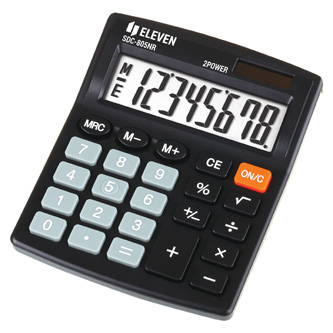 Eleven kalkulačka SDC805NR, černá, stolní, osmimístná, duální napájení