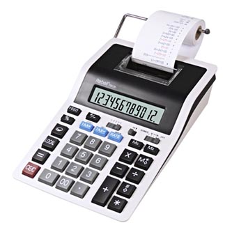 Rebell Kalkulačka RE-PDC20 WB, bílo-černá, stolní s tiskem, dvanáctimístná