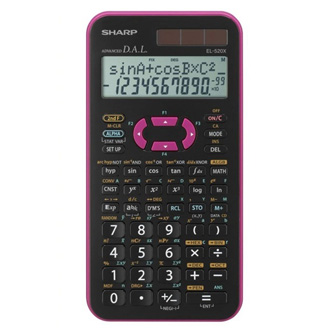 Sharp Kalkulačka EL-520XPK, černo-růžová, vědecká
