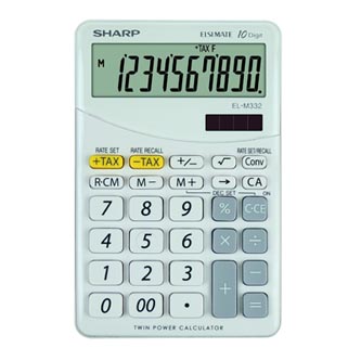 Sharp Kalkulačka ELM332BWH, bílá, stolní, desetimístná