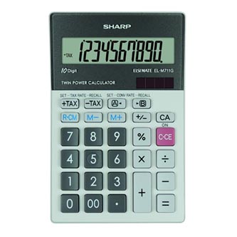 Sharp Kalkulačka ELM711GGY, šedá, stolní, desetimístná