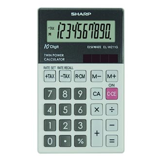 Sharp Kalkulačka ELW211GGY, šedá, kapesní, desetimístná