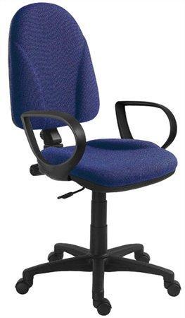 Kancelářská židle, textilní, černá základna, "1080", modrá