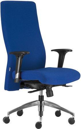 Kancelářská židle "BOSTON H", modrá, hliníkový kříž, nastavitelná výška sedáku