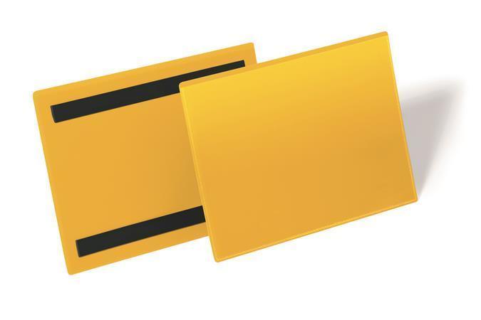 Magnetická kapsa s upevňovacím páskem, žlutá, s magnetem, A5, ležící, DURABLE
