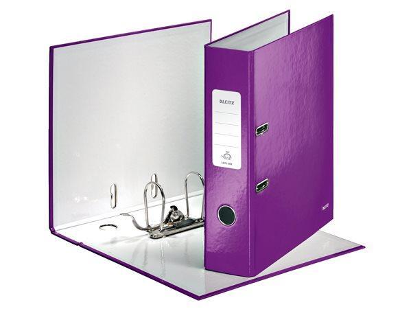 Pákový pořadač "180° WOW", purpurová, 80 mm, A4, polaminovaný karton, lesklý, LEITZ