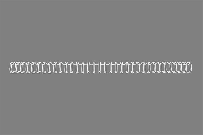 Hřbet „WireBind“, drátový, 3:1, 14 mm, 125 listů, GBC, bílý