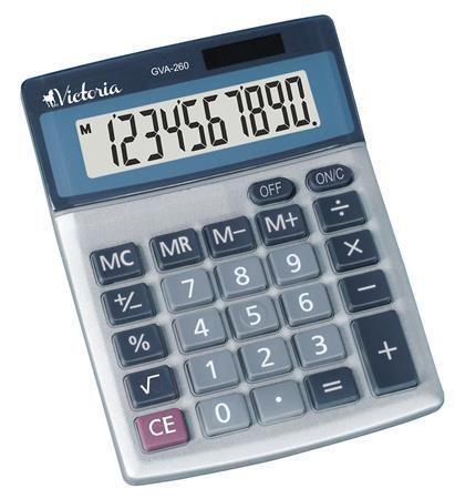 Kalkulačka, stolní "GVA-260", 10místný displej, VICTORIA