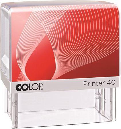 Razítko, COLOP "Printer IQ 40", bílé razítko - černý polštářek