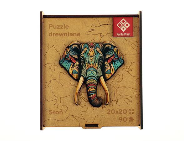Puzzle "Elephant", dřevěné, A4, 90 ks, PANTA PLAST 0422-0004-01
