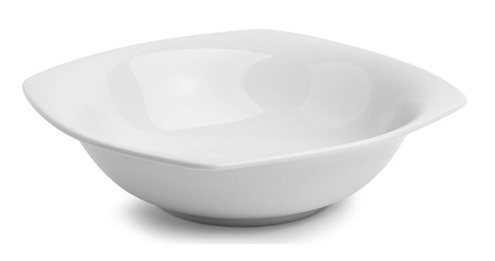 Polévkový talíř "Quadrato", bílá, hluboký, porcelánový, čtvercový, 17 cm, ROTBERG