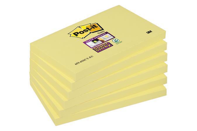 Samolepicí bloček "Super Sticky", žlutá, 76 x 127 mm, 6x 90 listů, 3M POSTIT 7100242801