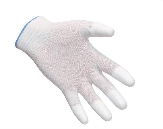 Pracovní rukavice máčené na prstech v polyuretanu, velikost S