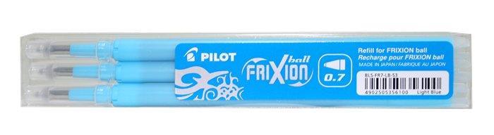 Náplň do rolleru "Frixion", světle modrá, 0,35mm, vymazatelná, 3ks, PILOT