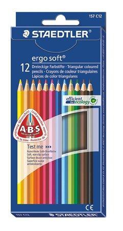 Barevné pastelky "Ergo Soft", 12 barev, trojhranná, STAEDTLER