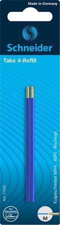 Refill ballpoint pen, 0,5 mm, SCHNEIDER "Take 4", blue