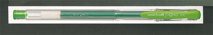 Gelové pero "UM-100 Signo Fine", s víčkem, světle zelená, 0,4 mm, UNI