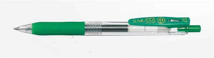 Gelové pero "Sarasa Clip", zelená, 0,37 mm, stiskací mechanismus, ZEBRA 14325