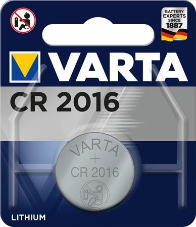 Baterie knoflíková, CR2016, 1 ks v balení, VARTA