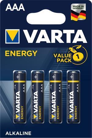 Baterie, AAA (mikrotužková), 4 ks v balení, VARTA  "Energy"