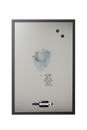 Magnetická tabule "Travel", bílá, s černým rámem, 60x40 cm, VICTORIA