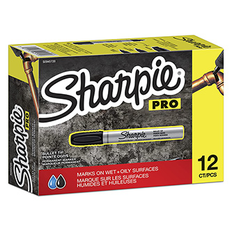 Sharpie, popisovač Metal Barrels, černý, 12ks, 1mm, permanentní, small bullet