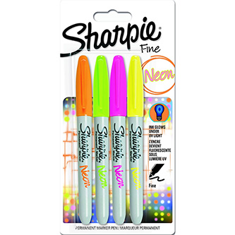 Sharpie, popisovač Neon, mix barev, 4ks, 1.4mm, permanentní