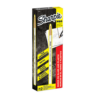 Sharpie, popisovač China Marker, bílý, 12ks, 2mm, smazatelný, voskový