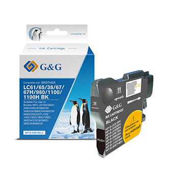 G&G kompatibilní ink s LC-980BK, black, 300str., NP-B-0061BK/1100BK/980BK, pro Brother DCP-145C, 165C