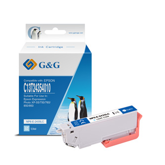 G&G kompatibilní ink s C13T24354012, light cyan, NP-R-2435XLLC, pro Epson