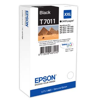 Epson originální ink C13T70114010, XXL, black, 3400str., Epson WorkForce Pro WP4000, 4500 series