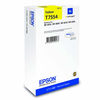 Epson originální ink C13T755440, T7554, XL, yellow, 4000str., 39ml, 1ks