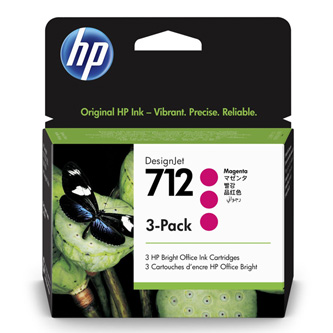 HP originální ink 3ED78A, HP 712, magenta, 29ml, HP 3-pack DesignJet Studio,T210,T230,T250,T630,T650
