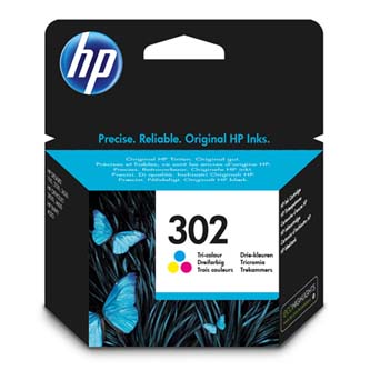HP originalní ink F6U65AE, HP 302, color, 165/165/165str., 4ml, HP OJ 3830,3834,4650, DJ 2130,3630,1010, Envy 4520