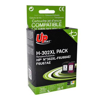 UPrint kompatibilní ink s F6U68AE, F6U67AE, HP 302XL, black+color, 600+400str., 20+18ml, H-302XL BK/CL PACK, pro HP OJ 3830,3834,4