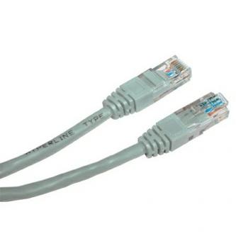 Síťový LAN kabel UTP patchcord, Cat.5e, RJ45 samec - RJ45 samec, 3 m, nestíněný, šedý, Logo LOGO bag