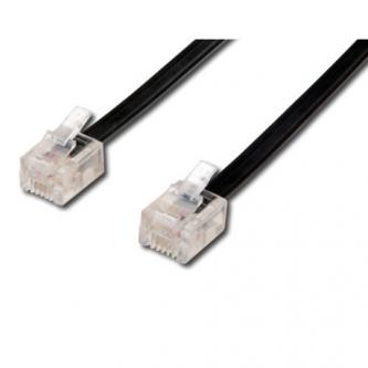 Telefonní kabel, RJ11 M-15m, černý, economy, pro ADSL modem
