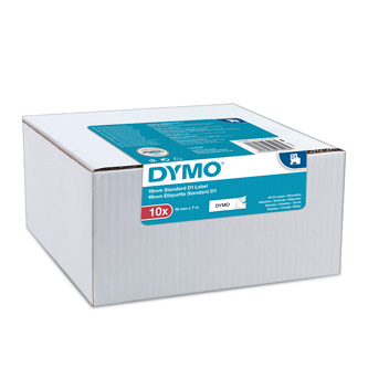 Dymo originální páska do tiskárny štítků, Dymo, 2093098, černý tisk/bílý podklad, 7m, 19mm, 10ks v balení, cena za balení, D1