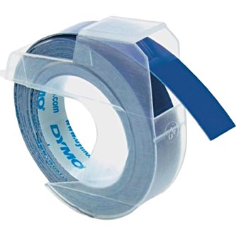 Dymo originální páska do tiskárny štítků, Dymo, S0898140, bílý tisk/modrý podklad, 3m, 9mm, baleno po 10 ks, cena za 1 ks, 3D