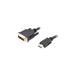 LANBERG HDMI(M)->DVI-D(M)(18+1) CABLE 1.8M BLACK SINGLE LINK WITH GOLD-PLATED CONNECTORS 