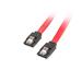 LANBERG SATA DATA III (6GB/S) F/F CABLE 50CM METAL CLIPS RED 