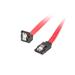 LANBERG SATA DATA III (6GB/S) F/F CABLE 50CM ANGLED DOWN/STRAIGHT METAL CLIPS RED 