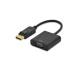 Ednet DisplayPort adapter cable, DP - HD15, M/F, 0.15m,w/interlock, DP 1.2 compatible, UL, CE, bl, gold