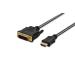 Ednet HDMI adapter cable, type A - DVI(24+1) M/M, 3.0m, Full HD, cotton, gold, bl