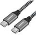 PremiumCord Kabel USB-C M/M, 100W 20V/5A 480Mbps bavlněný oplet, 0,5m